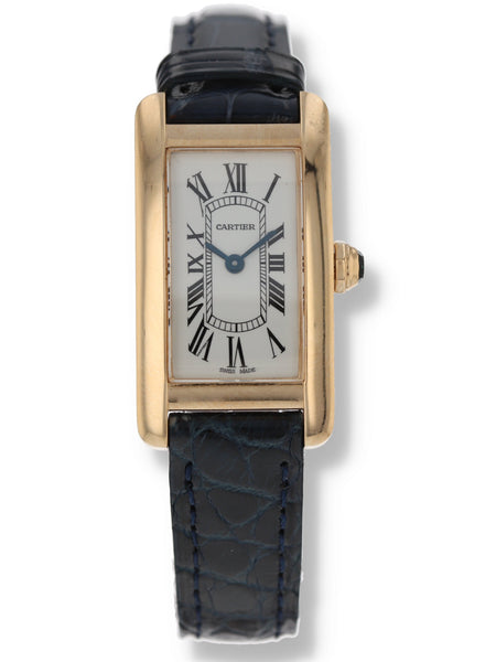 38415: Cartier Ladies 18k Yellow Gold Tank American, Quartz, Box