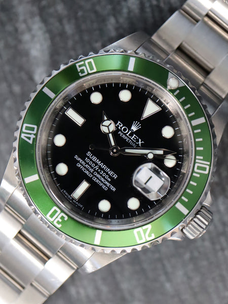 38904: Rolex Submariner Kermit, Flat 4, Ref. 16610LV, 2023 Service – Paul  Duggan Fine Watches