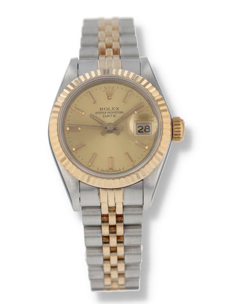 〇純正 ROLEX 2駒 69173 DATEJUST YG×SS FZ8608 Rolex Lady Datejust 69173 Gold 1991 with original box and