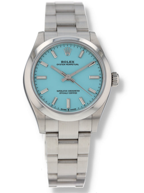 39687: Rolex Oyster Perpetual 31, Ref. 277200, "Tiffany Blue" Dial, 2021 Full Set
