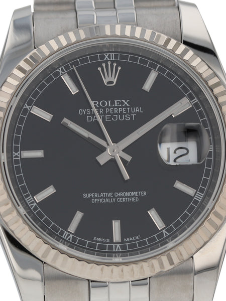 ROLEX ロレックス DATEJUST 36 ジュビリーブレス YZ4427 Rolex Datejust 36 White Gold/Steel Silver Roman Diamond VIIX