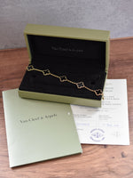 38060: Van Cleef & Arpels Vintage Alhambra Onyx Bracelet, Box and Paper