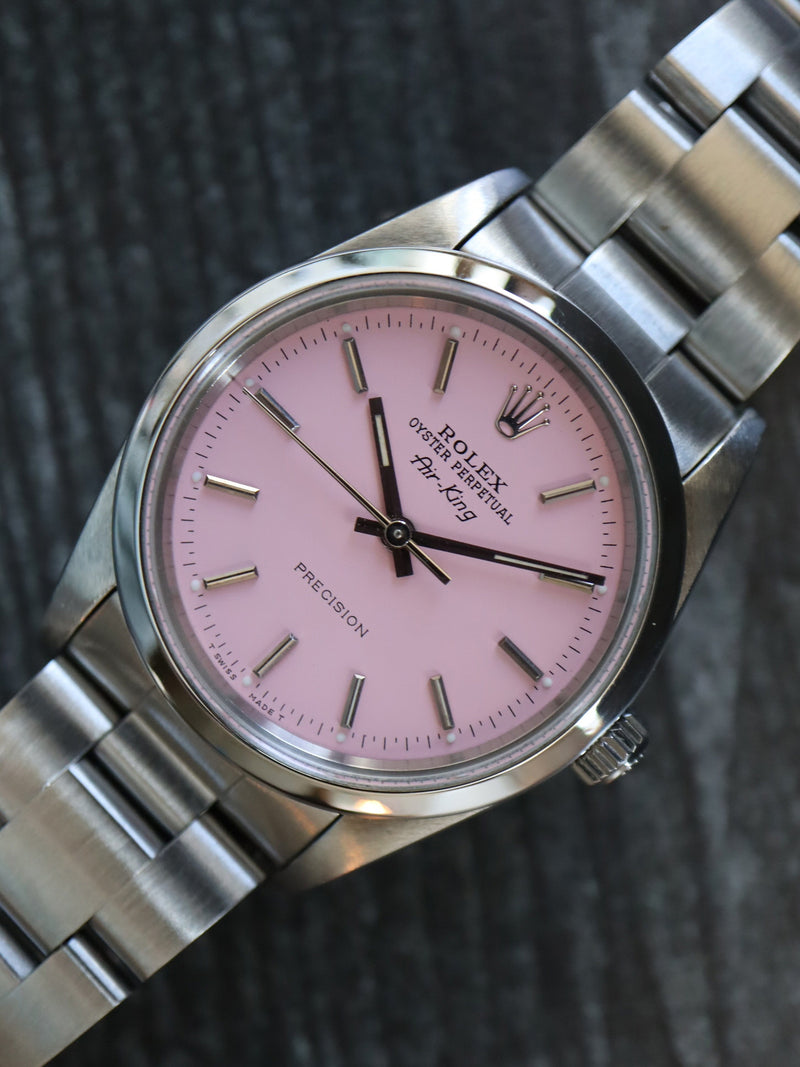 37412: Rolex Air-King, Ref. 14000, Custom Color Pink Dial, Circa 1993