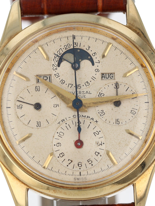 37927: Universal Geneve 14k Tri-Compax Moonphase, Ref. 522100-1