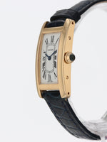 38415: Cartier Ladies 18k Yellow Gold Tank American, Quartz, Box and Papers, Circa 1999