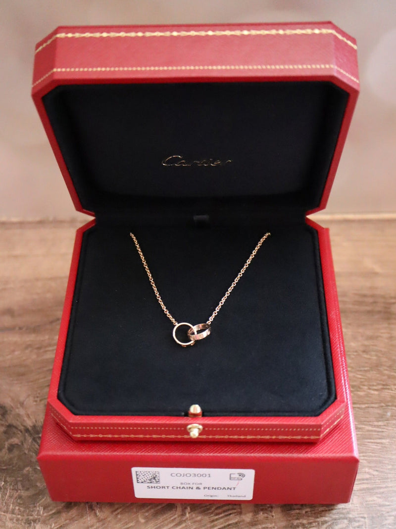 38595: Cartier 18k Rose Gold Love Necklace, Cartier Box