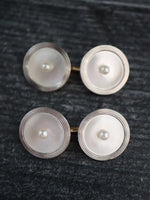 38604: Vintage 14k, Platinum and Mother of Pearl Cufflinks