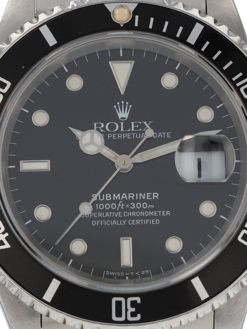 38776: Rolex Stainless Steel Submariner, Ref. 16610, Circa 1989