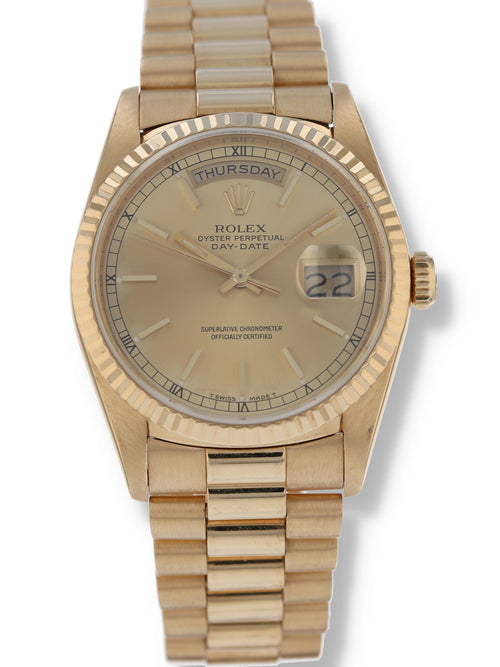 38809: Rolex 18k Yellow Gold Day-Date, Ref. 18238, Box and Booklets
