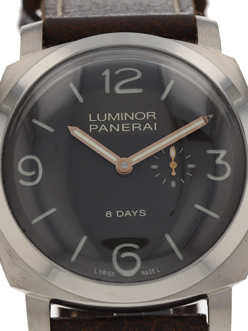 38839: Panerai Luminor 1950 Left-Handed 8-Days Titanio, PAM00368, Box and Papers