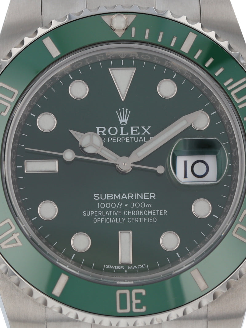 38996: Rolex Submariner 40 "Hulk", Ref. 116610LV, 2018 Full Set