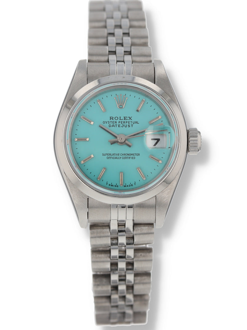 39116: Rolex Ladies Datejust, Custom Color Dial, Box and Papers Circa 2002