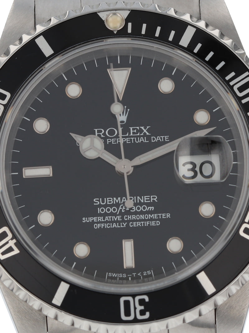 (RESERVED) 39144: Rolex Submariner, Ref. 16610,  Circa 1995, Rolex Papers