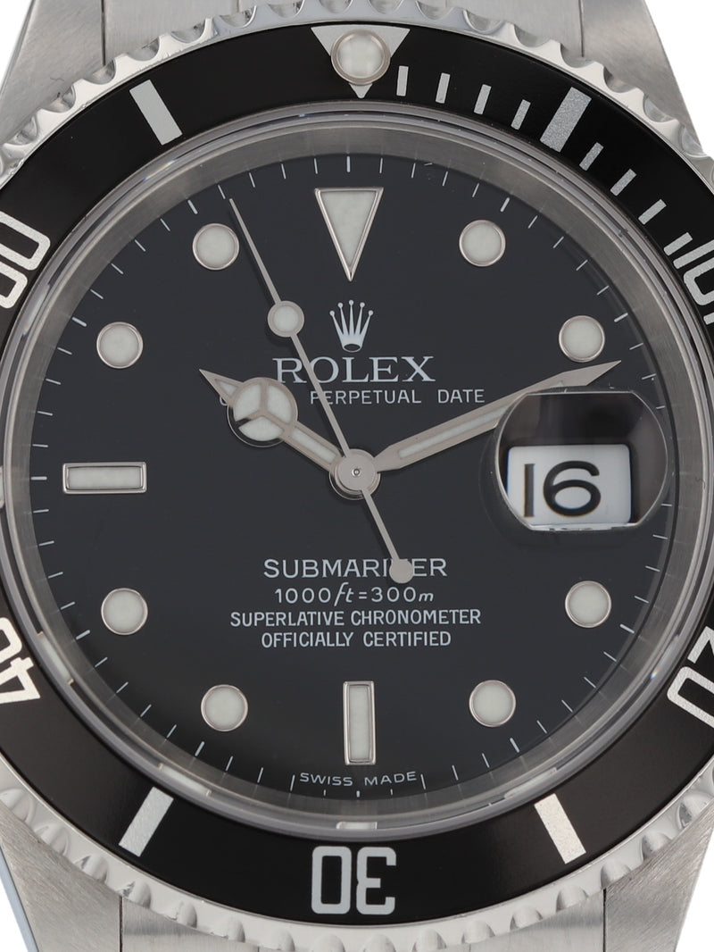 39145: Rolex Submariner, Ref. 16610, 2006 Papers, 2023 New Service Card