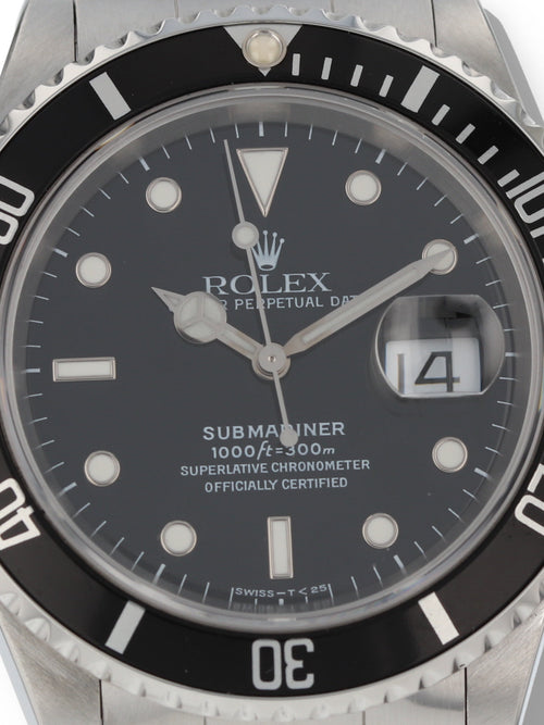39208: Rolex Submariner 40, Ref. 16610, Rolex Papers Circa 1997