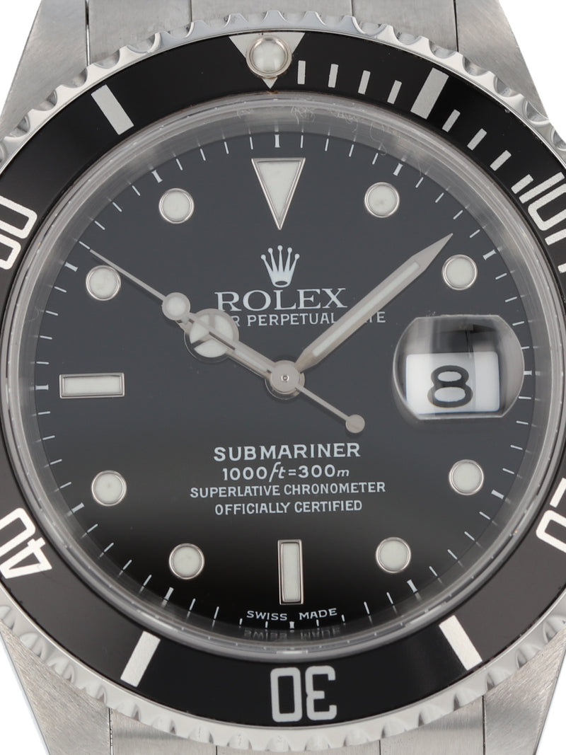 39230: Rolex Submariner 40, Ref. 16610, Service Papers, Circa 2001