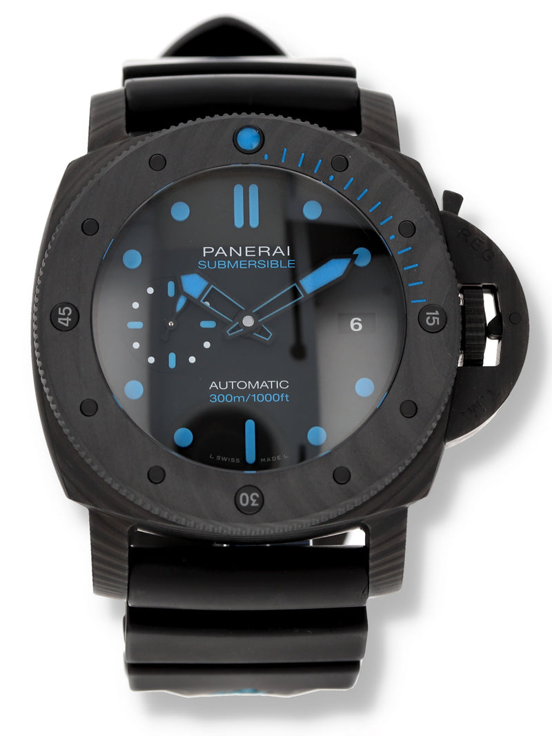 39238: Panerai Luminor Submersible Carbotech, PAM01616, 2019 Full Set, 2024 Factory Serviced