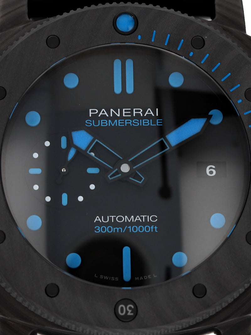 39238: Panerai Luminor Submersible Carbotech, PAM01616, 2019 Full Set, 2024 Factory Serviced