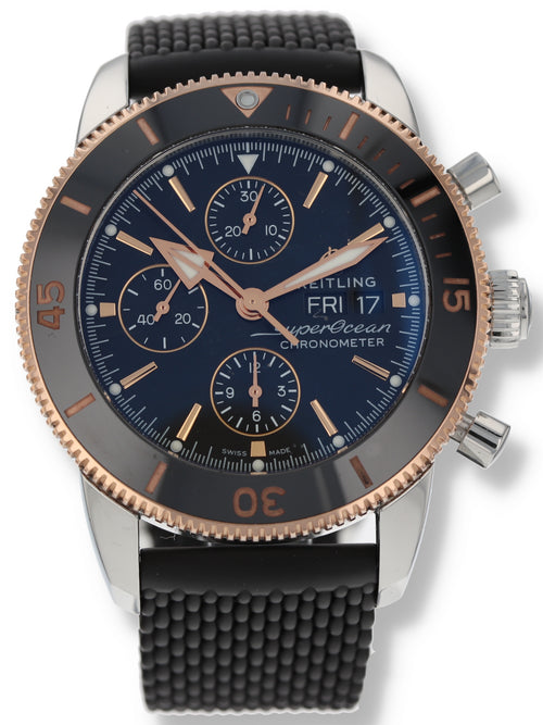 (Reserved) 39239: Breitling SuperOcean Heritage 44mm Chronograph, Ref. U13313, Box and 2022 Card