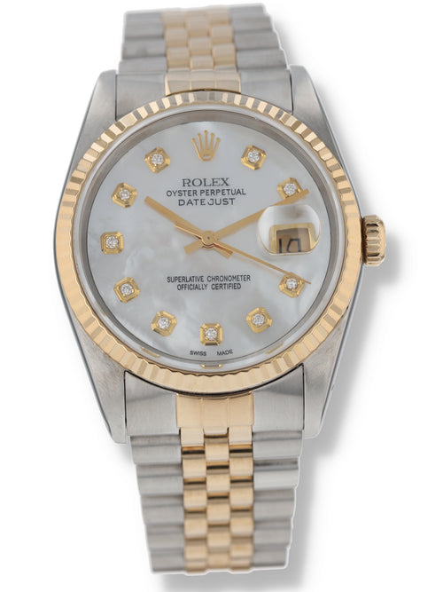 39310: Rolex Datejust 36, Ref. 16233, Custom Diamond Dial