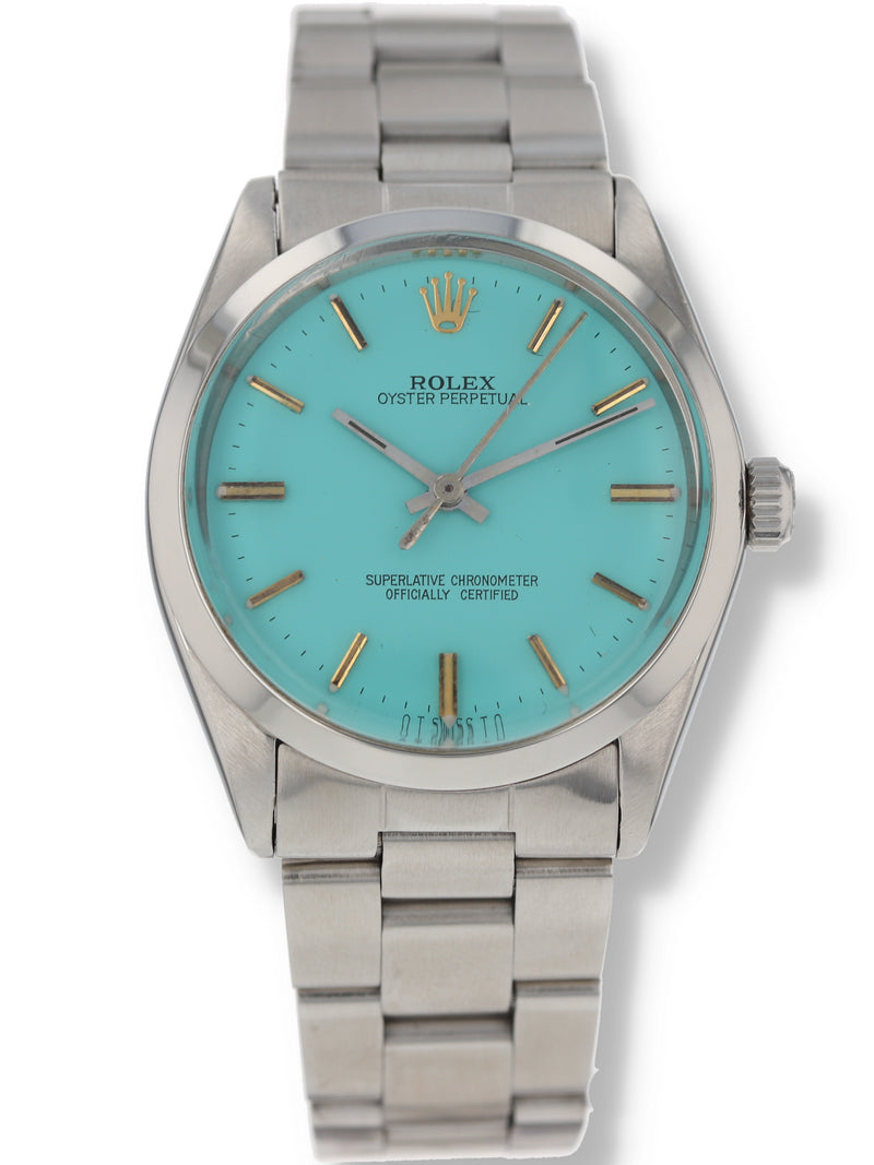 39362: Rolex Vintage Oyster Perpetual, Custom Color Dial, Ref. 1002, Circa 1960's