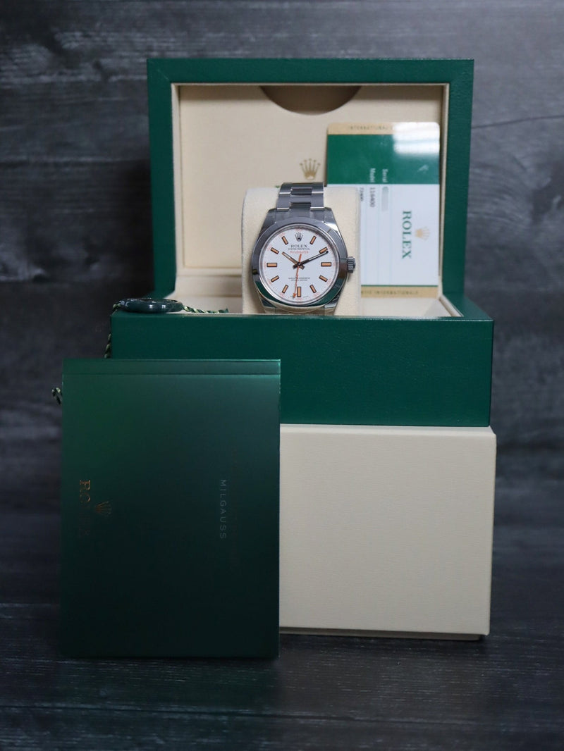 39387: Rolex Milgauss, Ref. 116400, Box and Card, NEW OLD STOCK