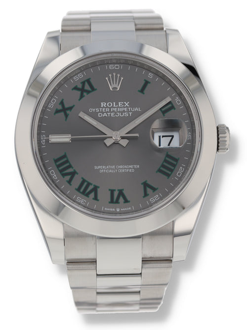 39420: Rolex Datejust 41, Ref. 126300 "Wimbledon" Dial, Box and 2021 Card