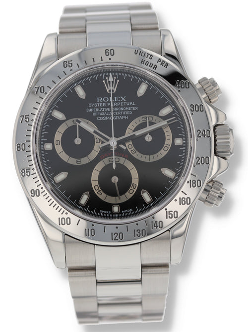 39492: Rolex Daytona, Ref. 116520, 2005 Papers + 2023 FACTORY SERVICED