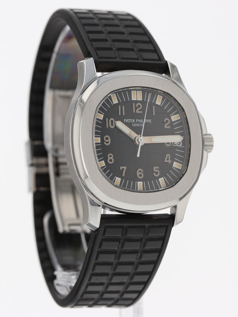 (RESERVED) 39547: Patek Philippe Aquanaut 36mm, Ref. 5066A-001, Box and Papers 1998