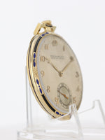 39618: Patek Philippe 18k Yellow Gold and Enamel Pocketwatch, Size 43mm