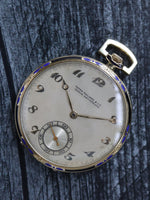 39618: Patek Philippe 18k Yellow Gold and Enamel Pocketwatch, Size 43mm