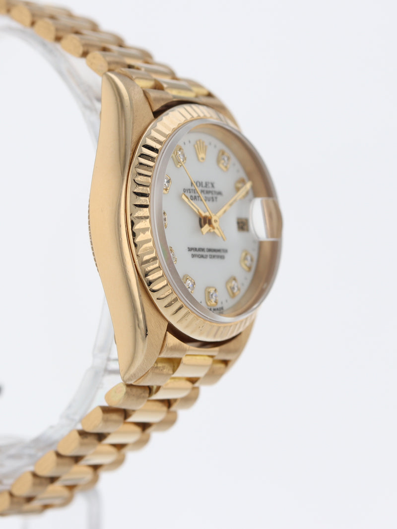 39623: Rolex Ladies President, Custom Diamond Dial, Ref. 69178, Circa 1995