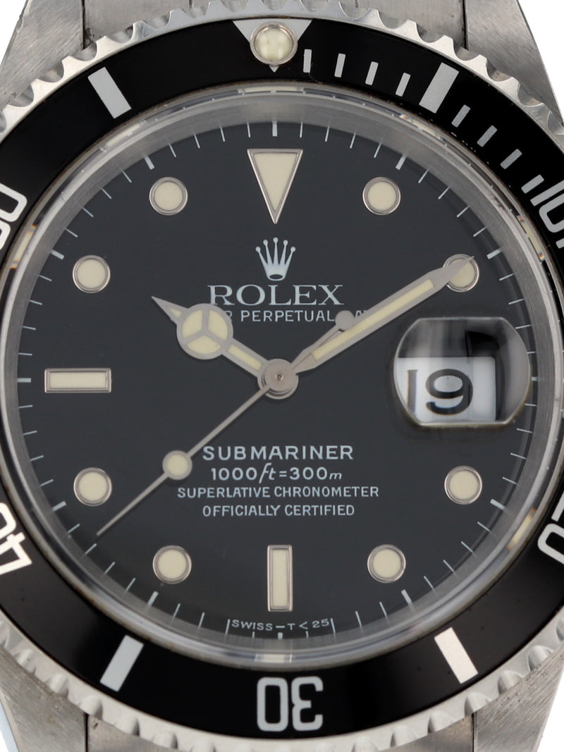 39649: Rolex Submariner 40, Ref. 16610, Circa 1995, UNPOLISHED CONDITION