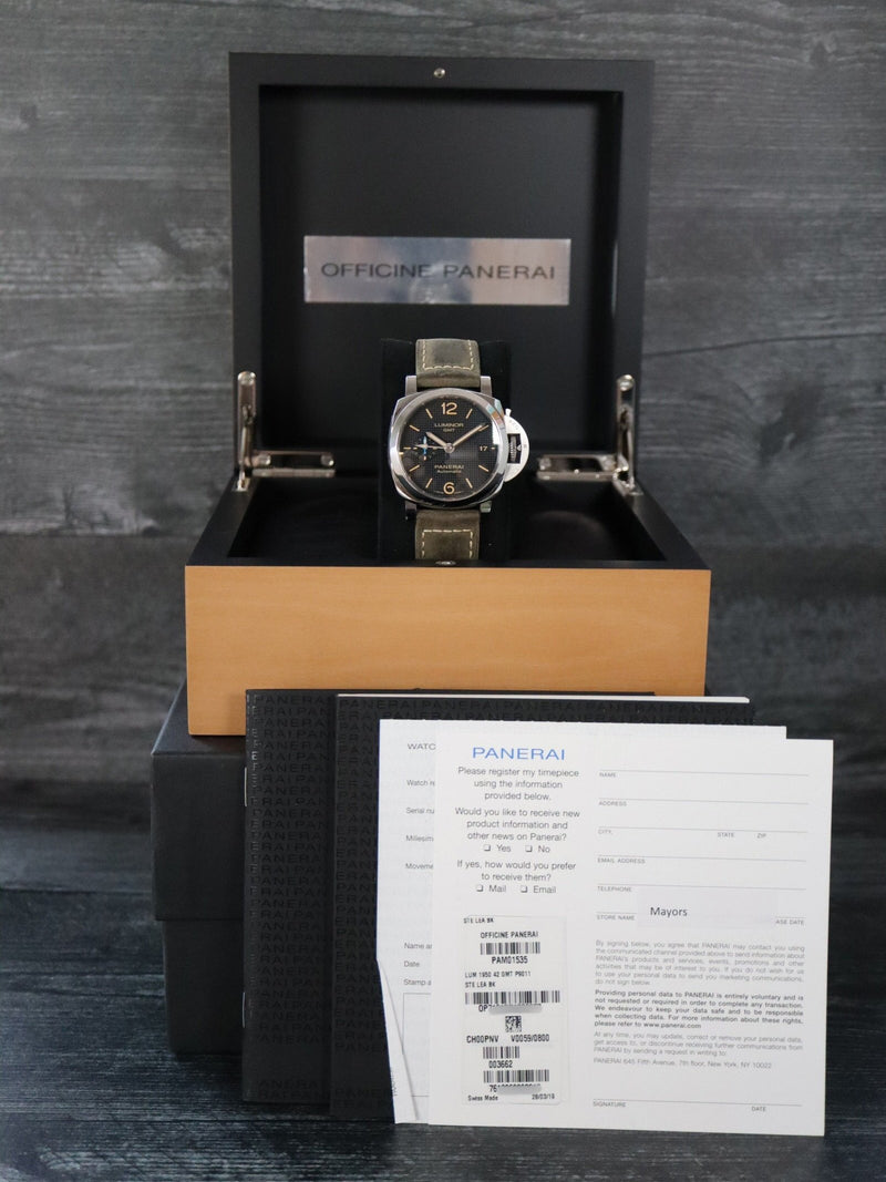 40381: Panerai Luminor 3-Day GMT, PAM01535, Full Set