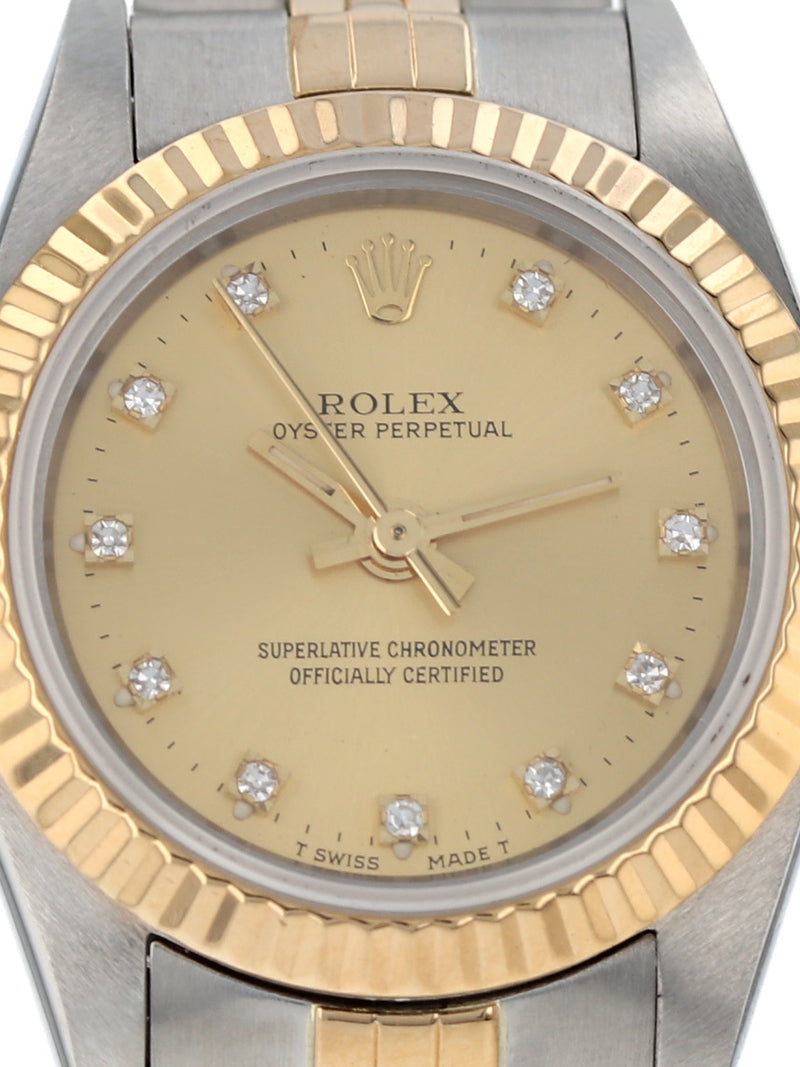 39675: Rolex Ladies Oyster Perpetual, Ref. 67193, Box and Papers Circa 1990