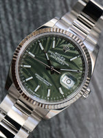 39682: Rolex Datejust 36, Ref. 126234, Green Palm Dial, 2021 Full Set