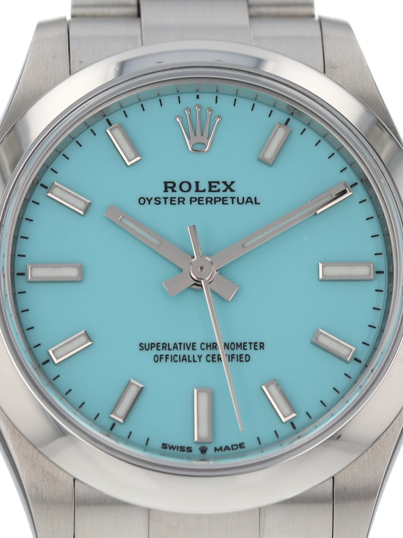 39687: Rolex Oyster Perpetual 31, Ref. 277200, "Tiffany Blue" Dial, 2021 Full Set