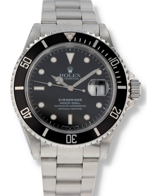 (On Hold) 39706: Rolex Submariner 40, Ref. 16610, Box and Papers Circa 1997