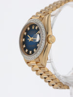 39728: Rolex Ladies President, Ref. 69178, Blue Vignette Dial, Rolex Box