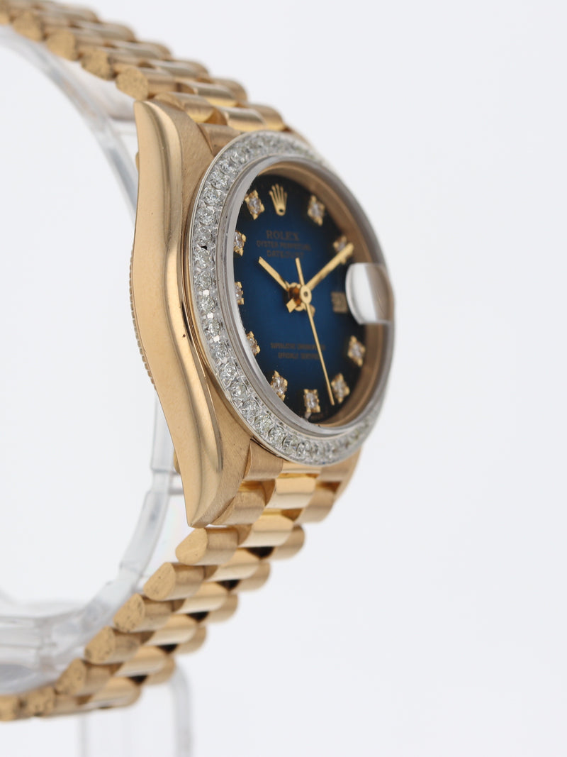 39728: Rolex Ladies President, Ref. 69178, Blue Vignette Dial, Rolex Box