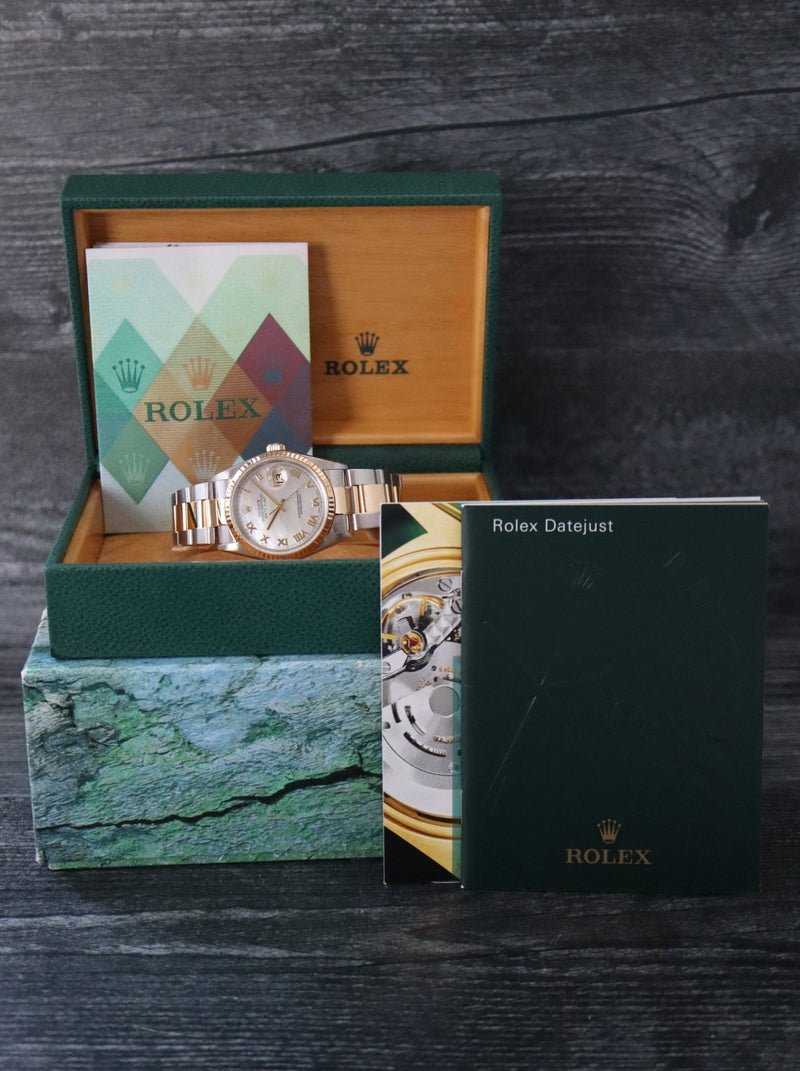 39731: Rolex Datejust 36, Ref. 16233, MOP Roman Dial, Box and Papers 2003