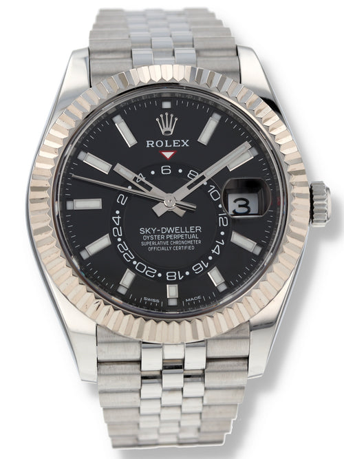 39752: Rolex Stainless Steel Sky-Dweller, Black Dial, Ref. 326934, Box and Card 2021