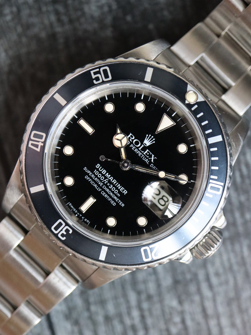 (Auction) 38797: Rolex Rare Vintage "Transitional" Submariner, Ref. 168000, Circa 1987