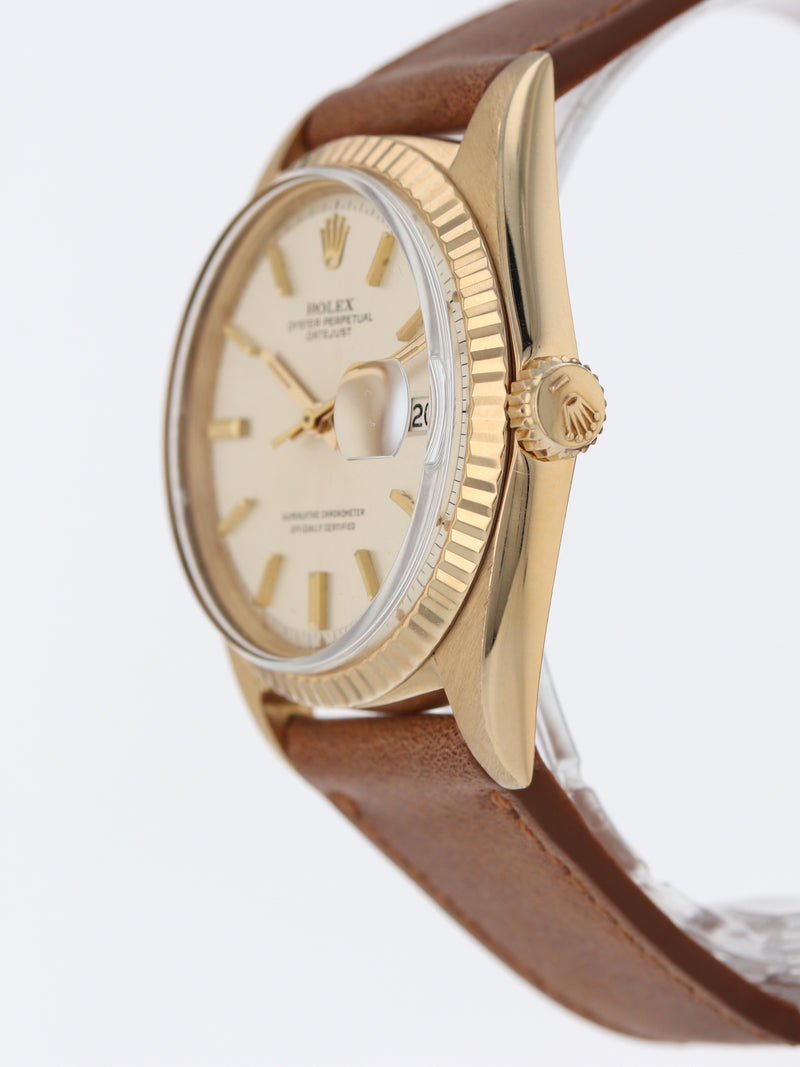 39840: Rolex 18k Yellow Gold Datejust, Ref. 1601, Circa 1968