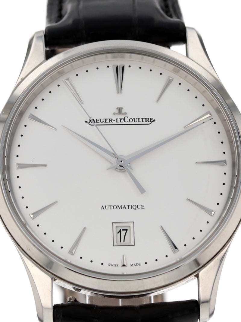 39875: Jaeger LeCoultre Master Ultra Thin Date, Ref. Q1238420, Box and 2021 Card