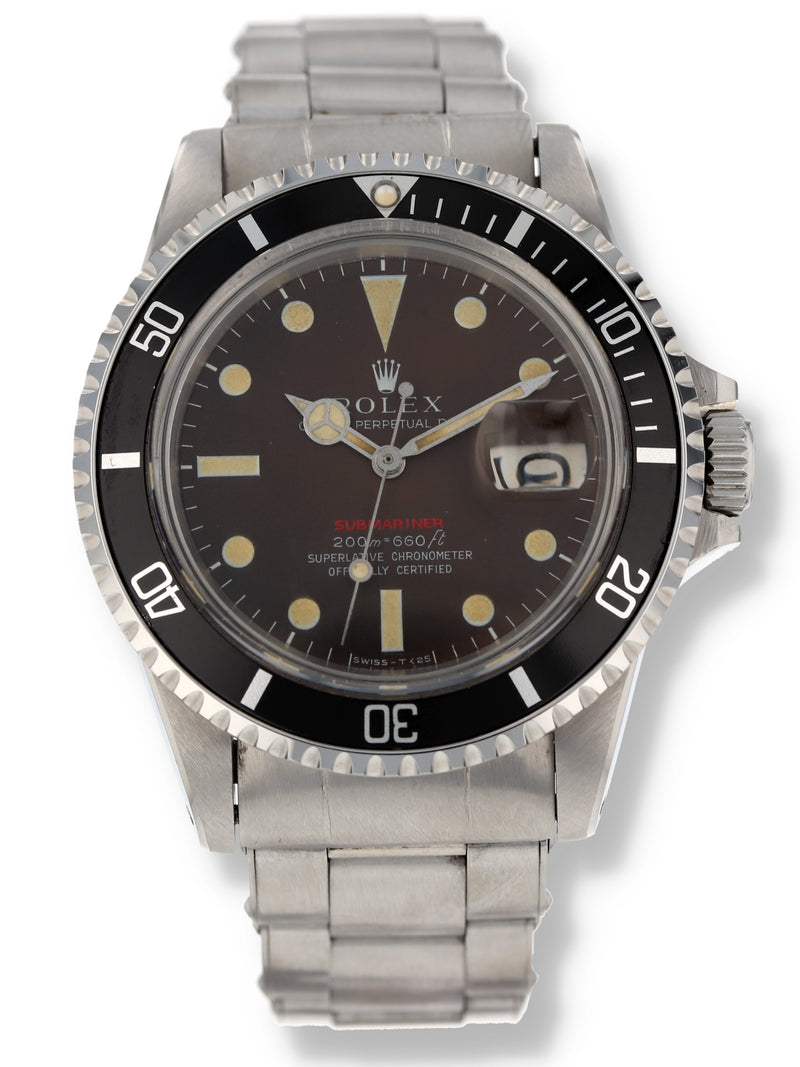 39944: Rolex Vintage "Red" Submariner, Ref. 1680, Circa 1968, "Tropical" Dial