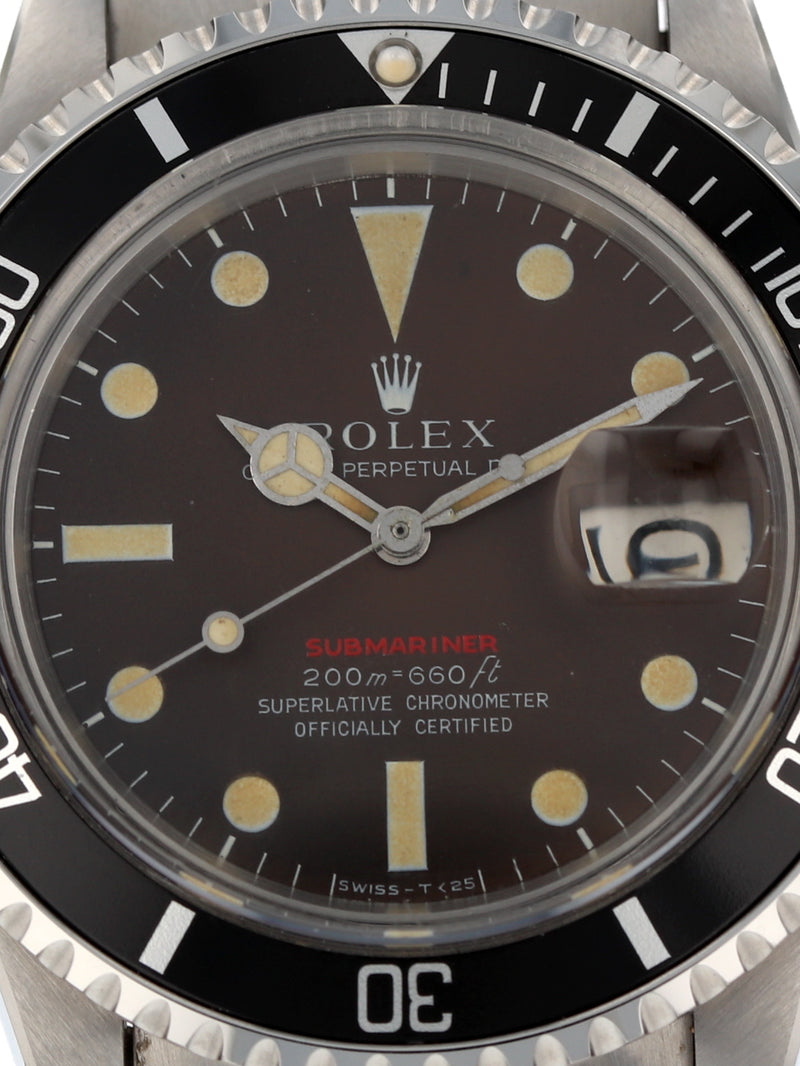 39944: Rolex Vintage "Red" Submariner, Ref. 1680, Circa 1968, "Tropical" Dial