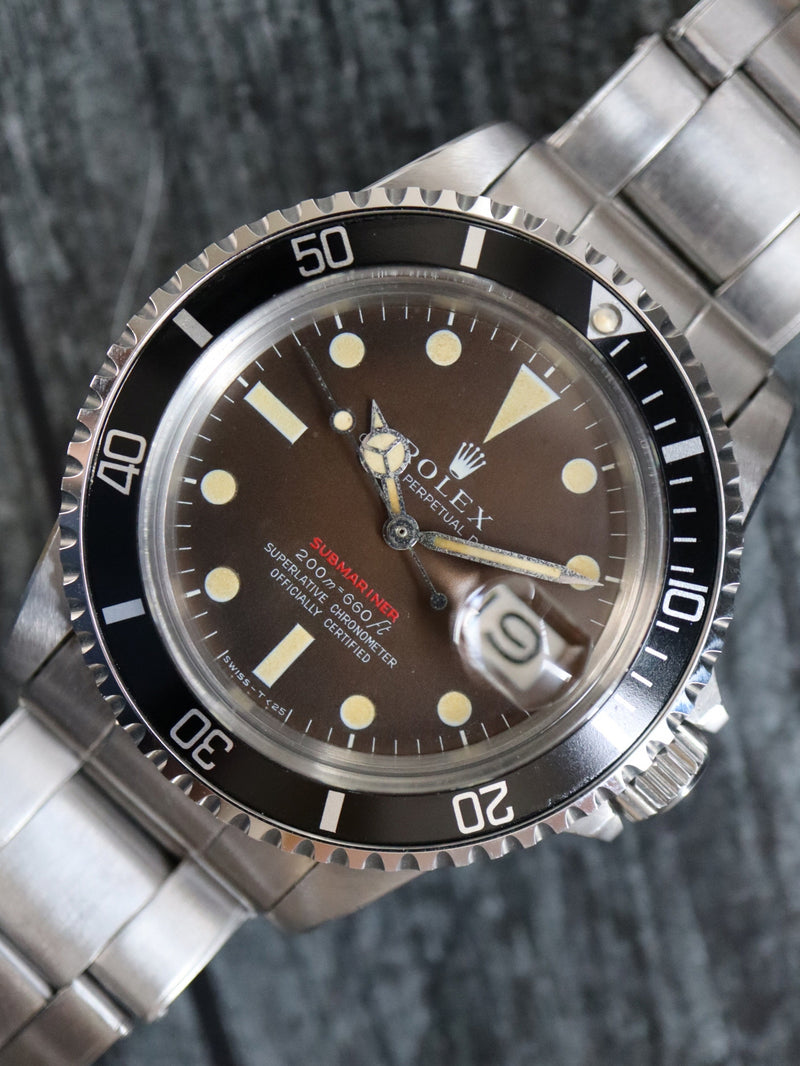 39944: Rolex Vintage "Red" Submariner, Ref. 1680, Circa 1968, "Tropical" Dial