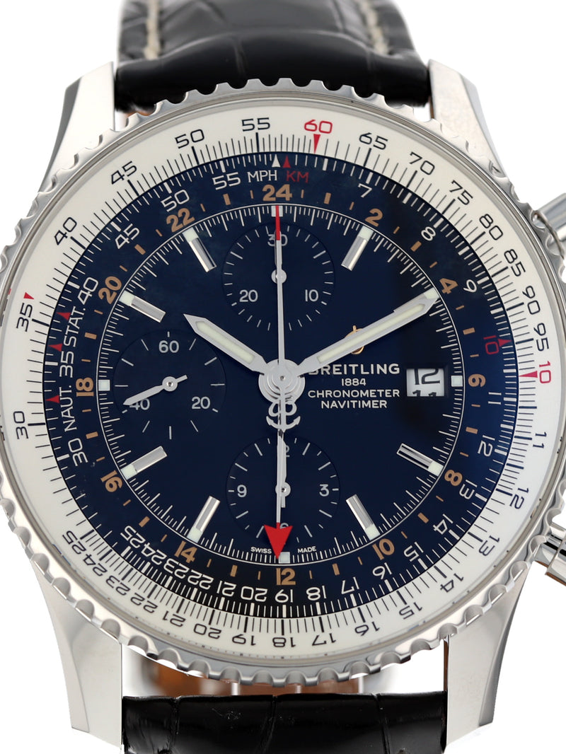 39948: Breitling Navitimer Chronograph GMT 46, Ref. A24322, Box and 2021 Card