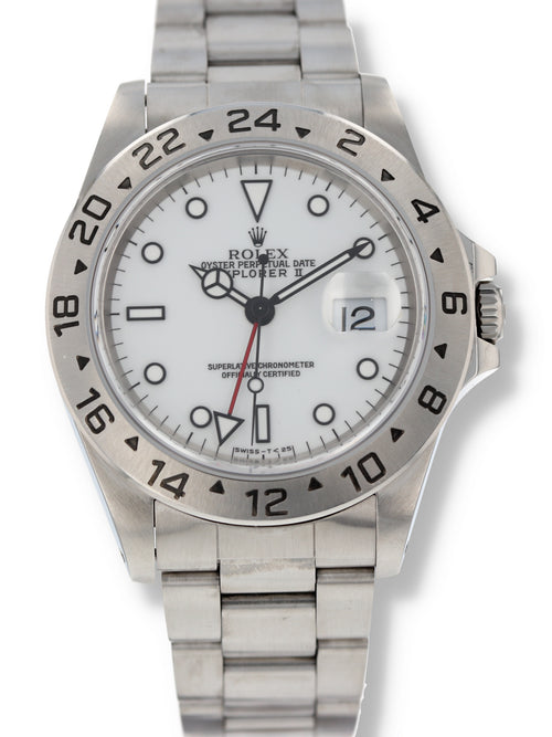 39955: Rolex Explorer II, "Polar" Dial, Ref. 16570, Box and Papers, 2024 Service Card